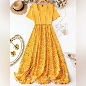 SHEIN Yellow Casual Dress